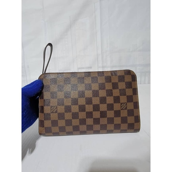 Authentic LOUIS VUITTON Damier Ebene Pochette Saint Louis Clutch Bag Bro… - Picture 4 of 16